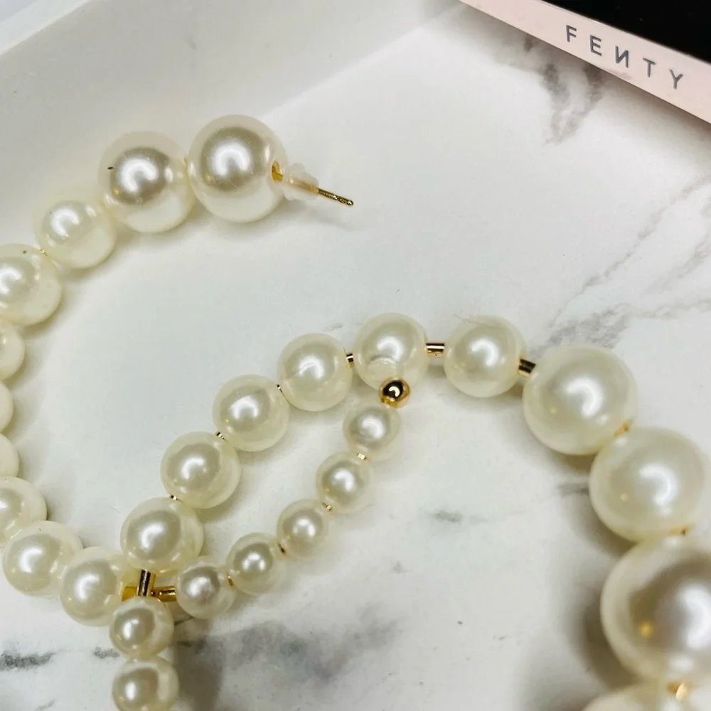 J. Elise Boutique Mix Pearl Iconic Hoop Earrings